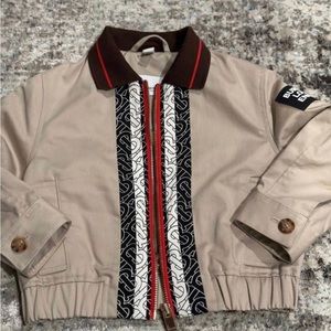 BURBERRY Boys Harrington Monogram Stripe Print Jacket